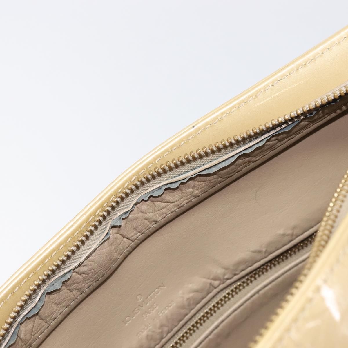 LOUIS VUITTON Monogram Vernis Houston Hand Bag Beige M91004 LV Auth ep16213