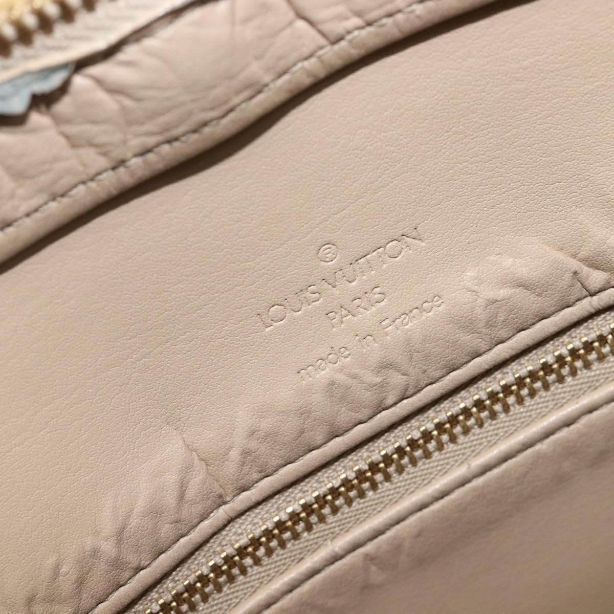 LOUIS VUITTON Monogram Vernis Houston Hand Bag Beige M91004 LV Auth ep16213