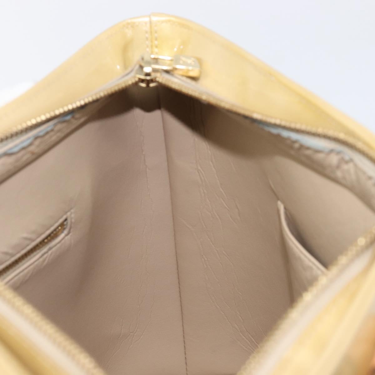 LOUIS VUITTON Monogram Vernis Houston Hand Bag Beige M91004 LV Auth ep16213