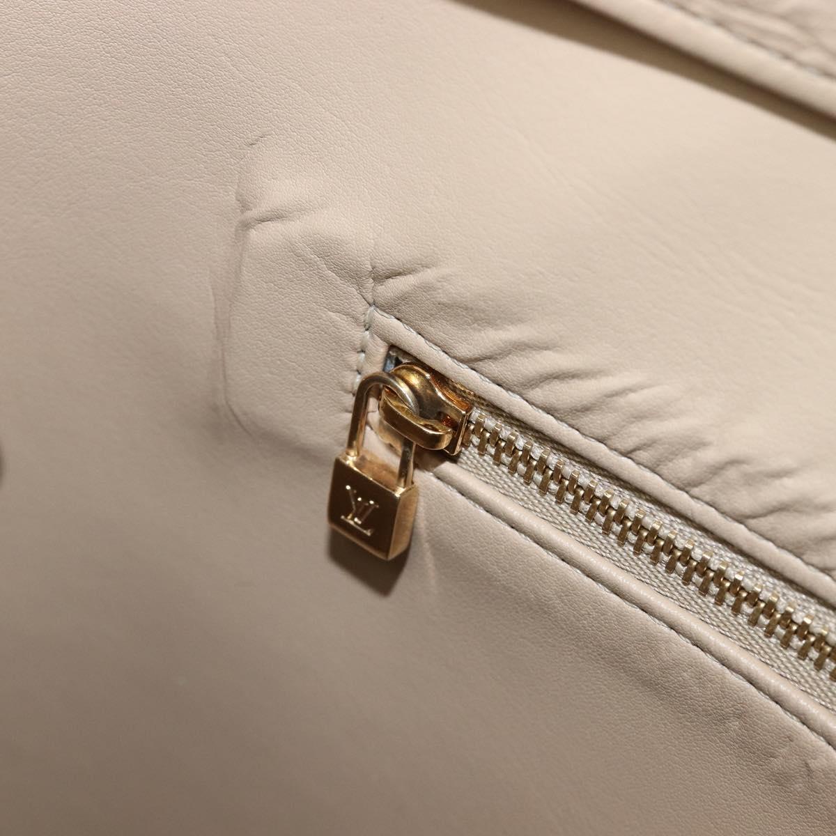 LOUIS VUITTON Monogram Vernis Houston Hand Bag Beige M91004 LV Auth ep16213