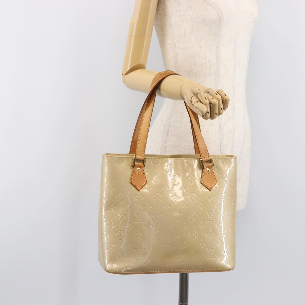 LOUIS VUITTON Monogram Vernis Houston Hand Bag Beige M91004 LV Auth ep16213