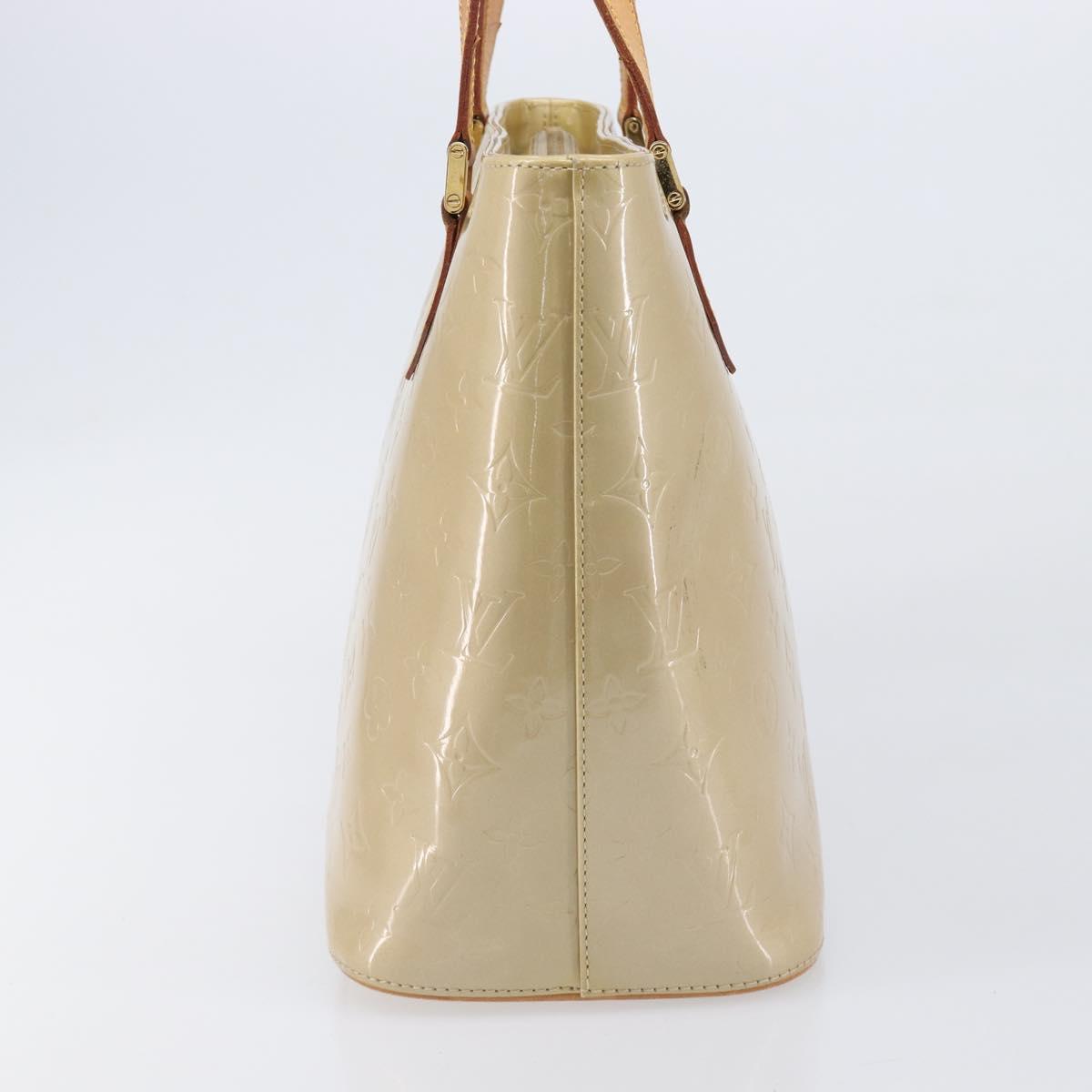 LOUIS VUITTON Monogram Vernis Houston Hand Bag Beige M91004 LV Auth ep16213