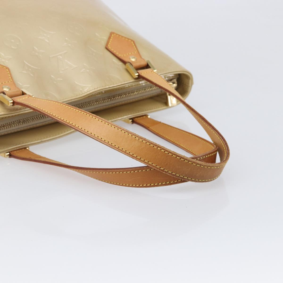 LOUIS VUITTON Monogram Vernis Houston Hand Bag Beige M91004 LV Auth ep16213
