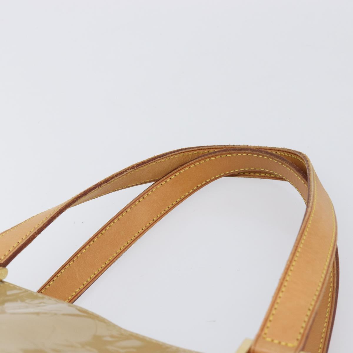 LOUIS VUITTON Monogram Vernis Houston Hand Bag Beige M91004 LV Auth ep16213