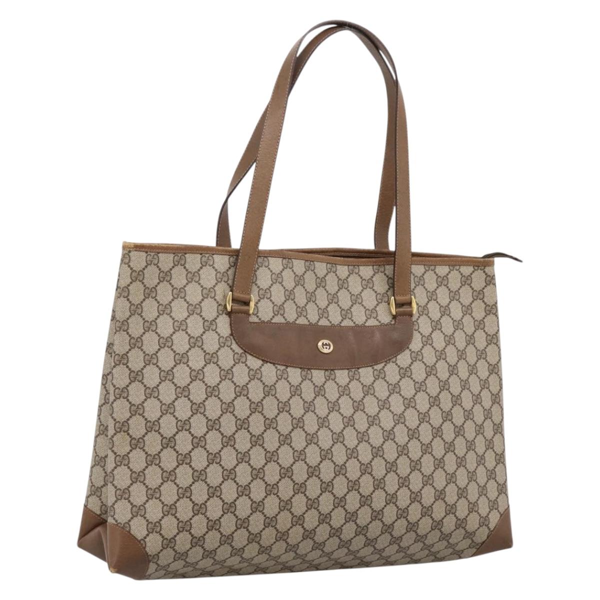 GUCCI GG Supreme Tote Bag PVC Beige Gold 89 02 904 Auth ep16215