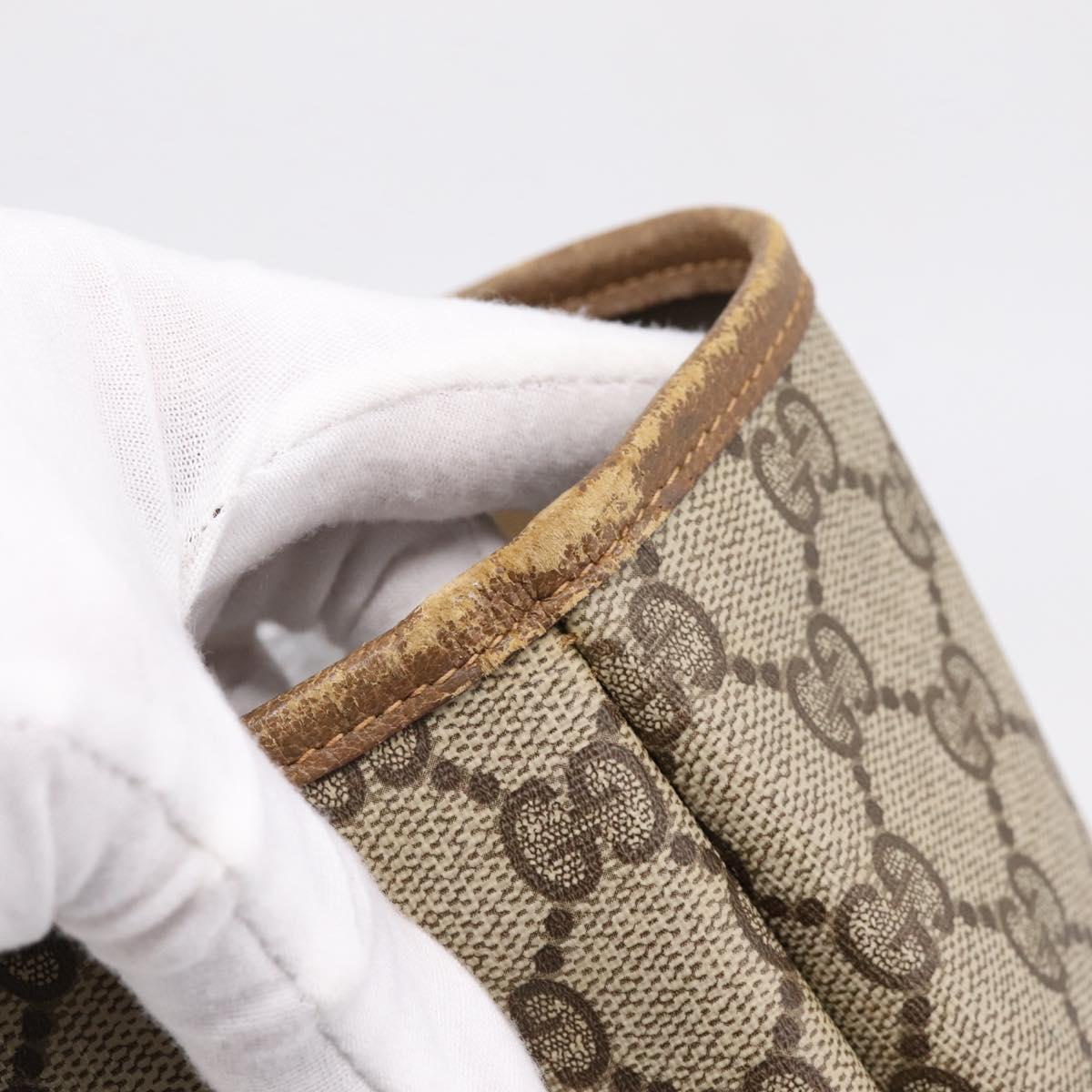 GUCCI GG Supreme Tote Bag PVC Beige Gold 89 02 904 Auth ep16215