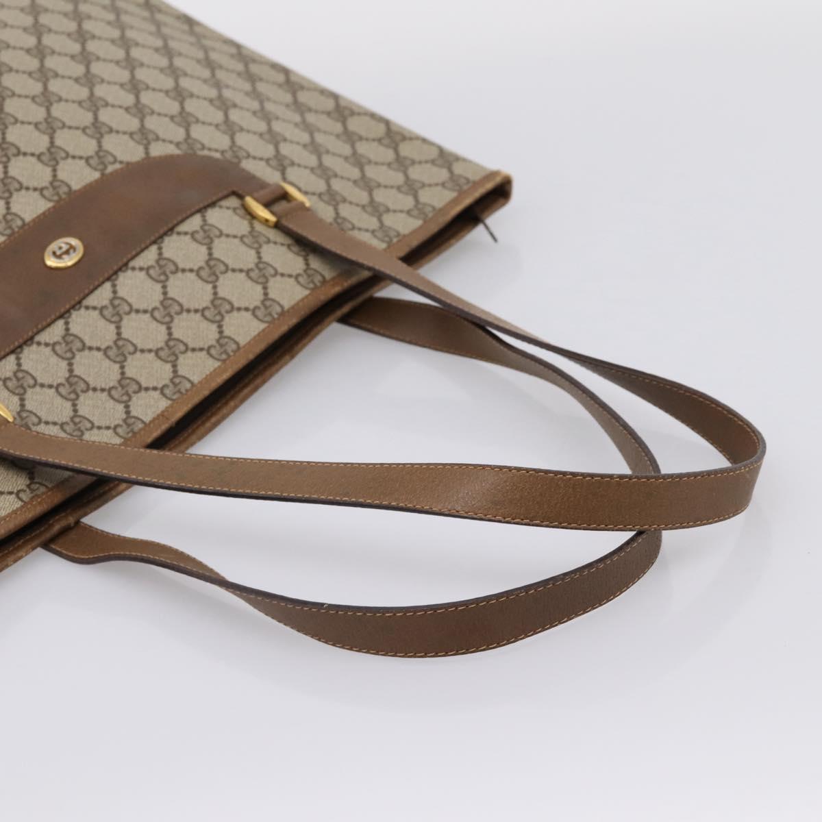 GUCCI GG Supreme Tote Bag PVC Beige Gold 89 02 904 Auth ep16215