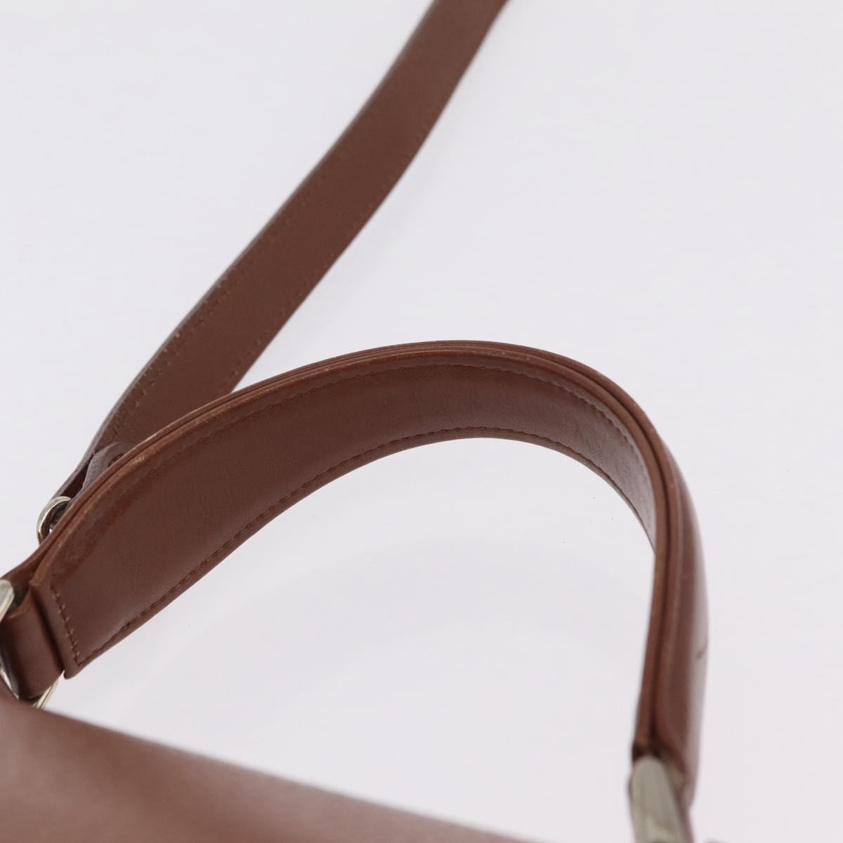 Burberrys Hand Bag Leather 2way Brown Gold Auth ep16217