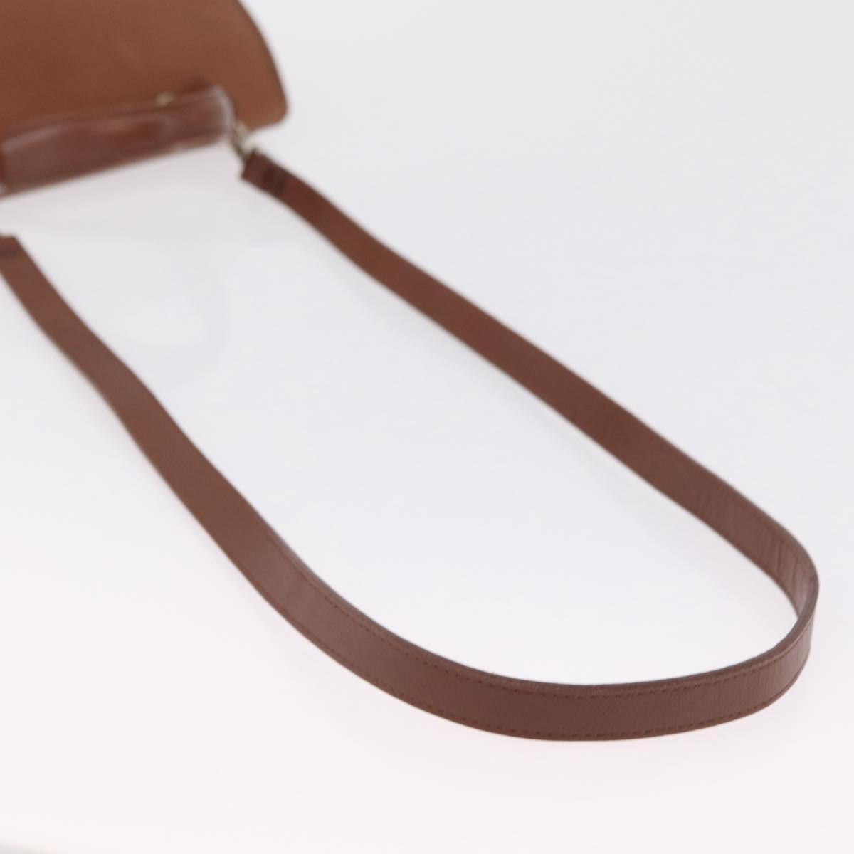 Burberrys Hand Bag Leather 2way Brown Gold Auth ep16217