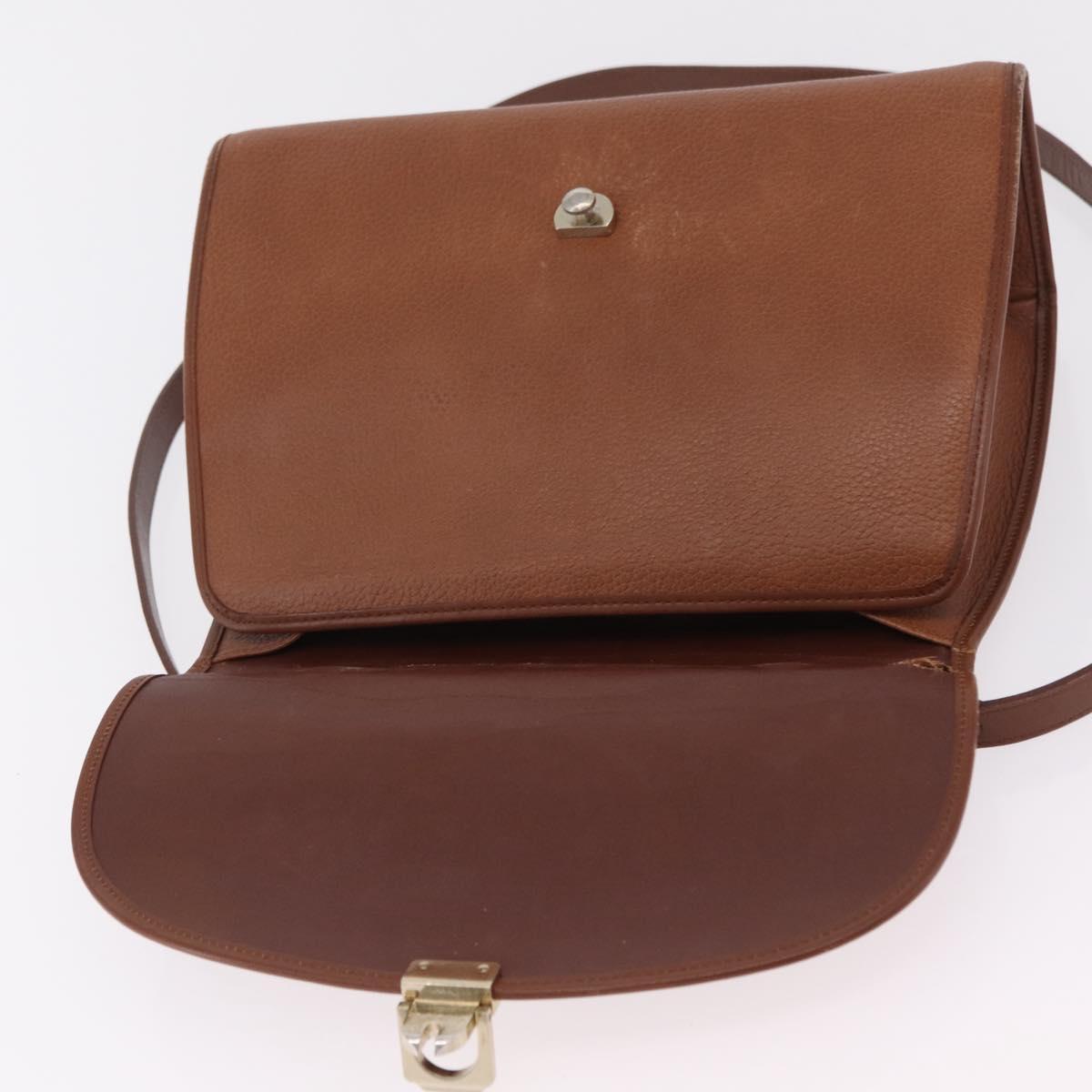 Burberrys Hand Bag Leather 2way Brown Gold Auth ep16217