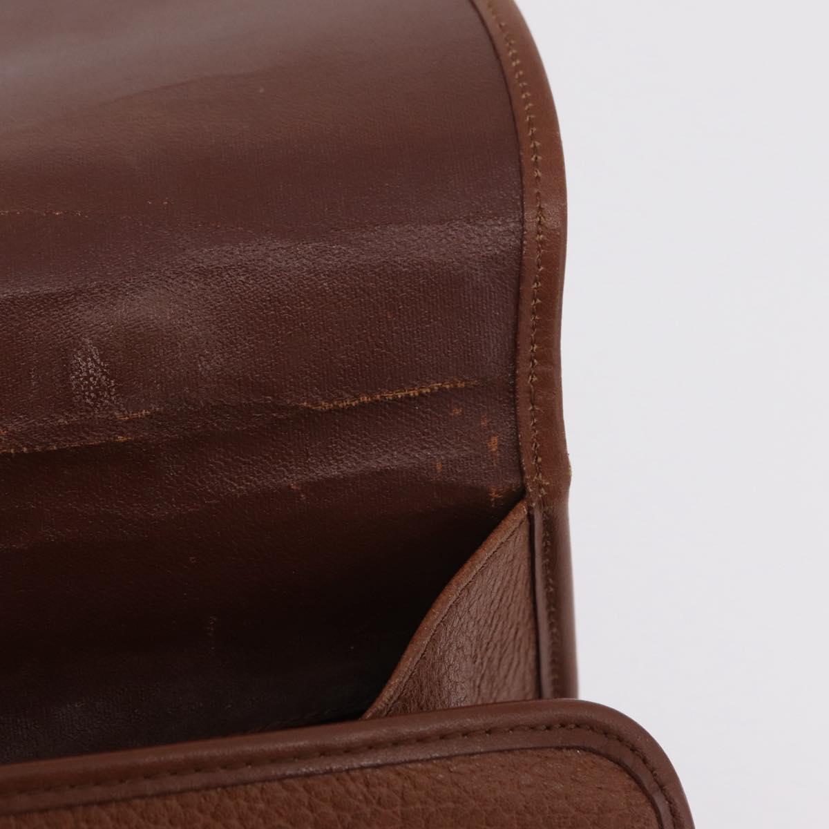 Burberrys Hand Bag Leather 2way Brown Gold Auth ep16217