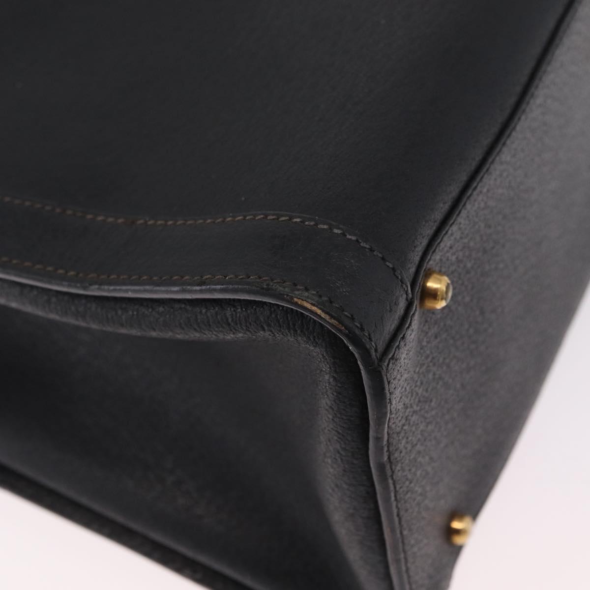 GUCCI Bamboo Hand Bag Leather Black Gold 002 1186 0260 Auth ep16218