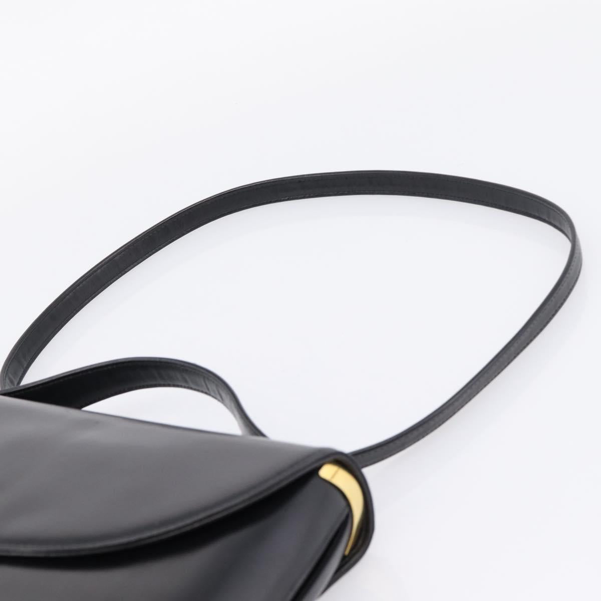 Christian Dior Hand Bag Leather 2way Black Gold Auth ep16221