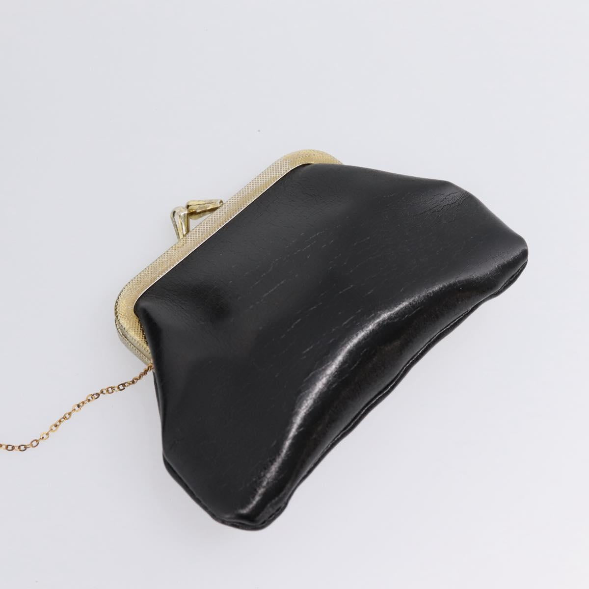 Christian Dior Hand Bag Leather 2way Black Gold Auth ep16221