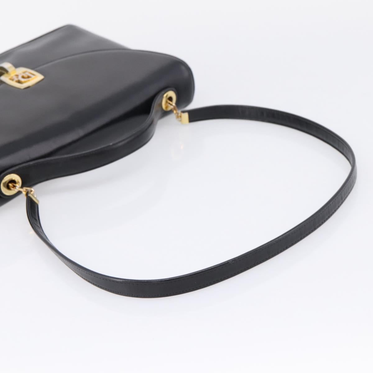 Christian Dior Hand Bag Leather 2way Black Gold Auth ep16221