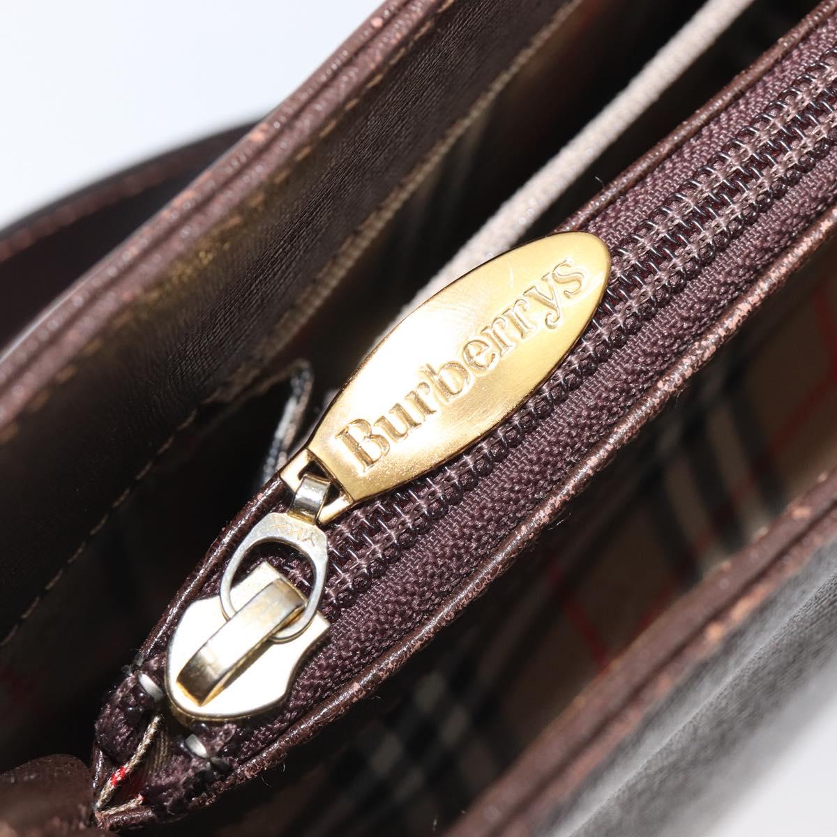 Burberrys Shoulder Bag Leather Brown Gold Auth ep16223