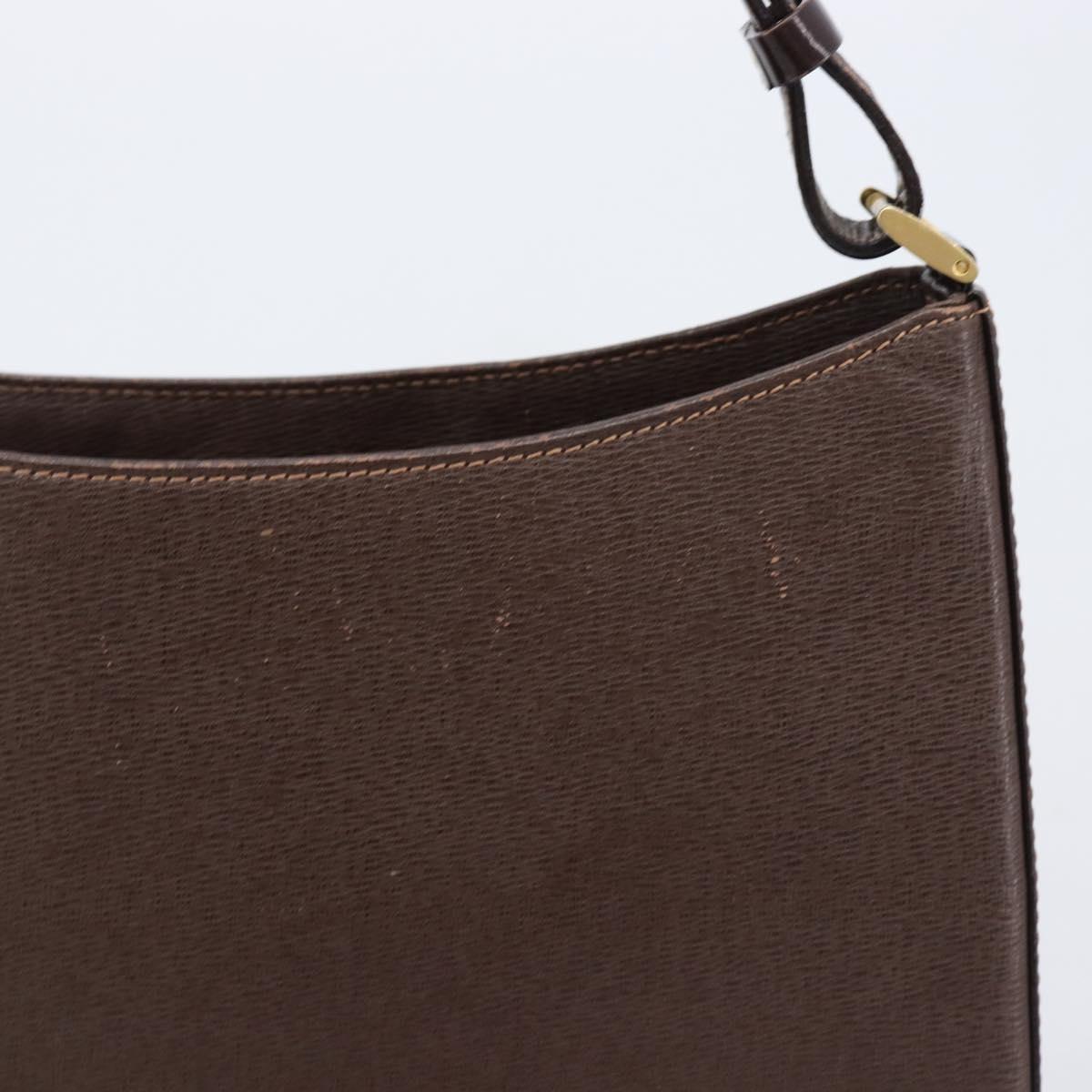 Burberrys Shoulder Bag Leather Brown Gold Auth ep16223