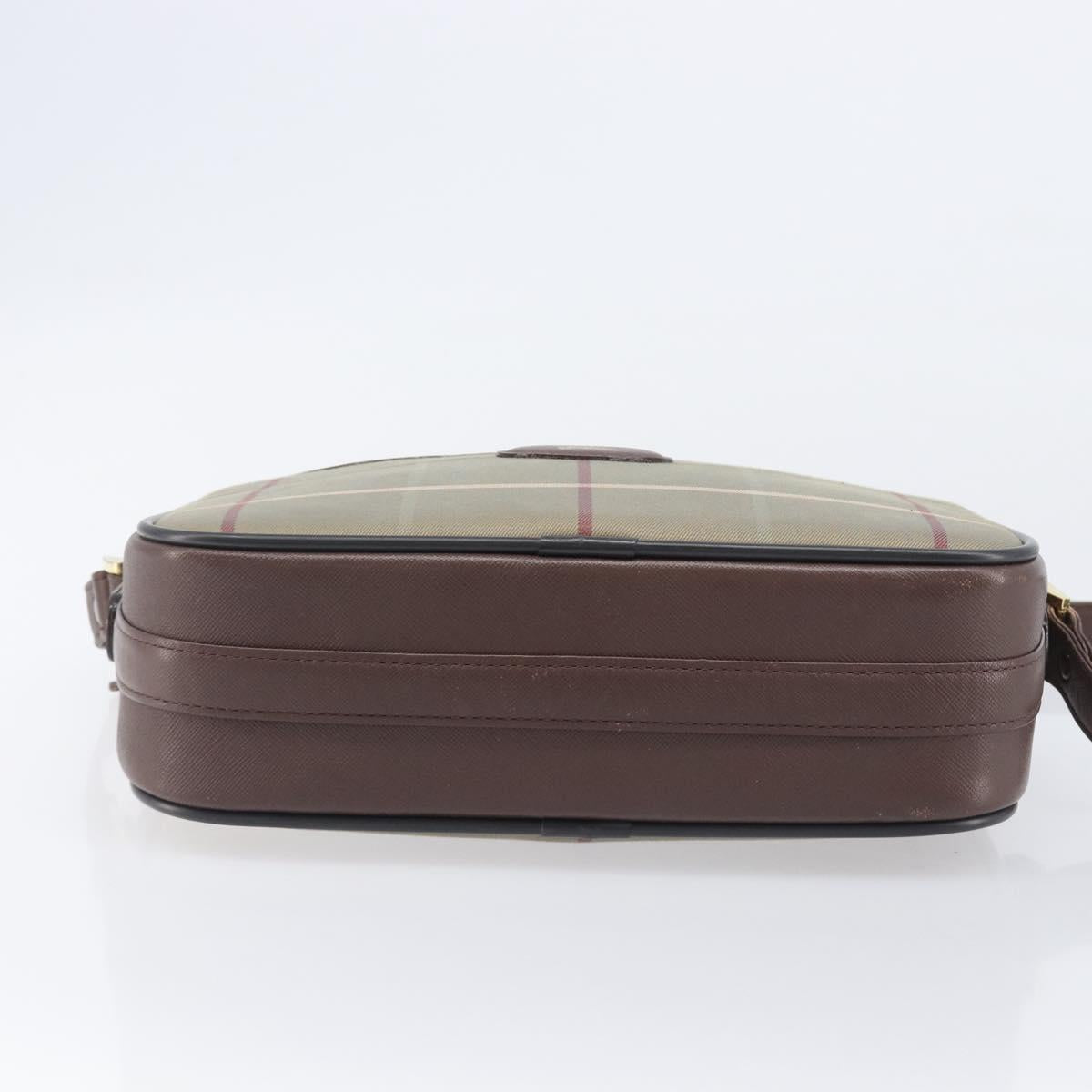 Burberrys Nova Check Shoulder Bag Canvas Beige Gold Auth ep16224