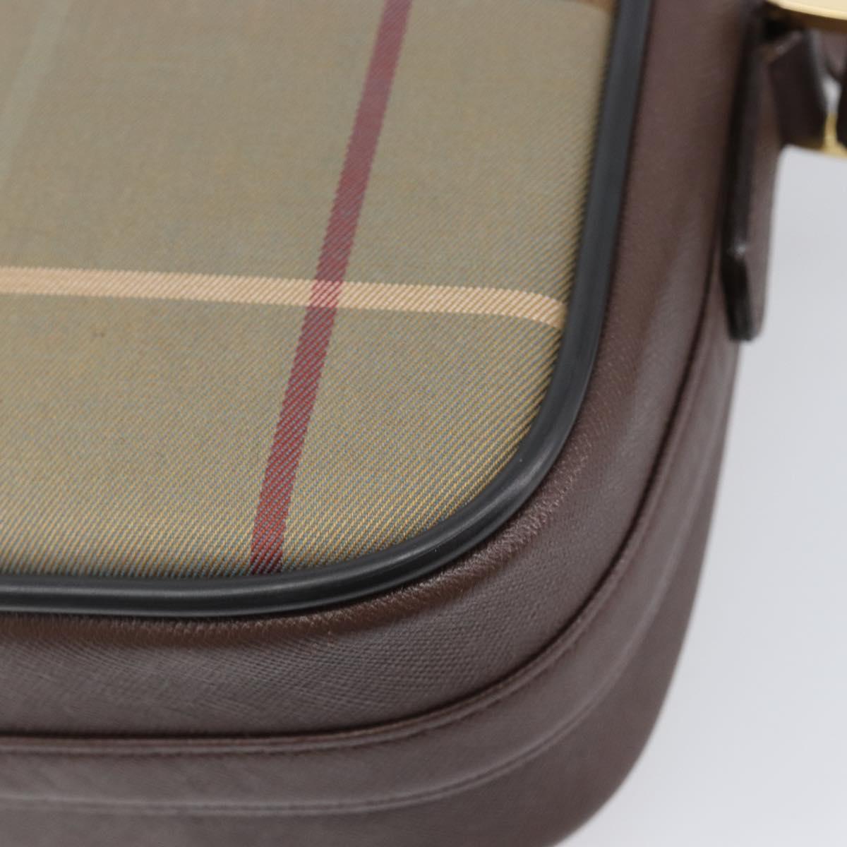 Burberrys Nova Check Shoulder Bag Canvas Beige Gold Auth ep16224