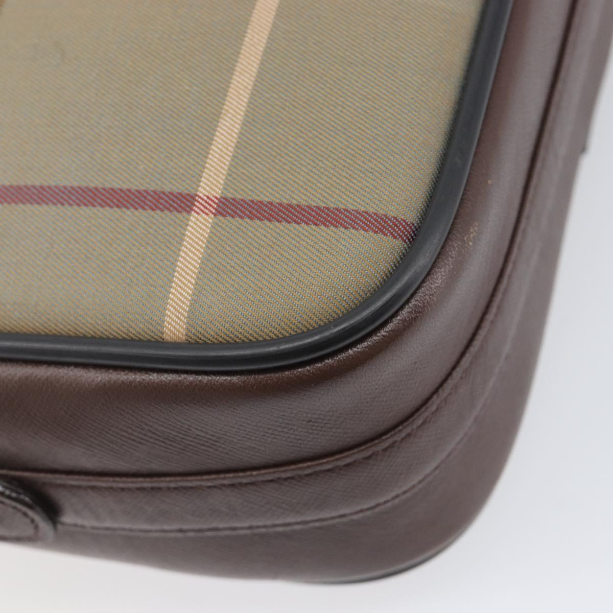 Burberrys Nova Check Shoulder Bag Canvas Beige Gold Auth ep16224