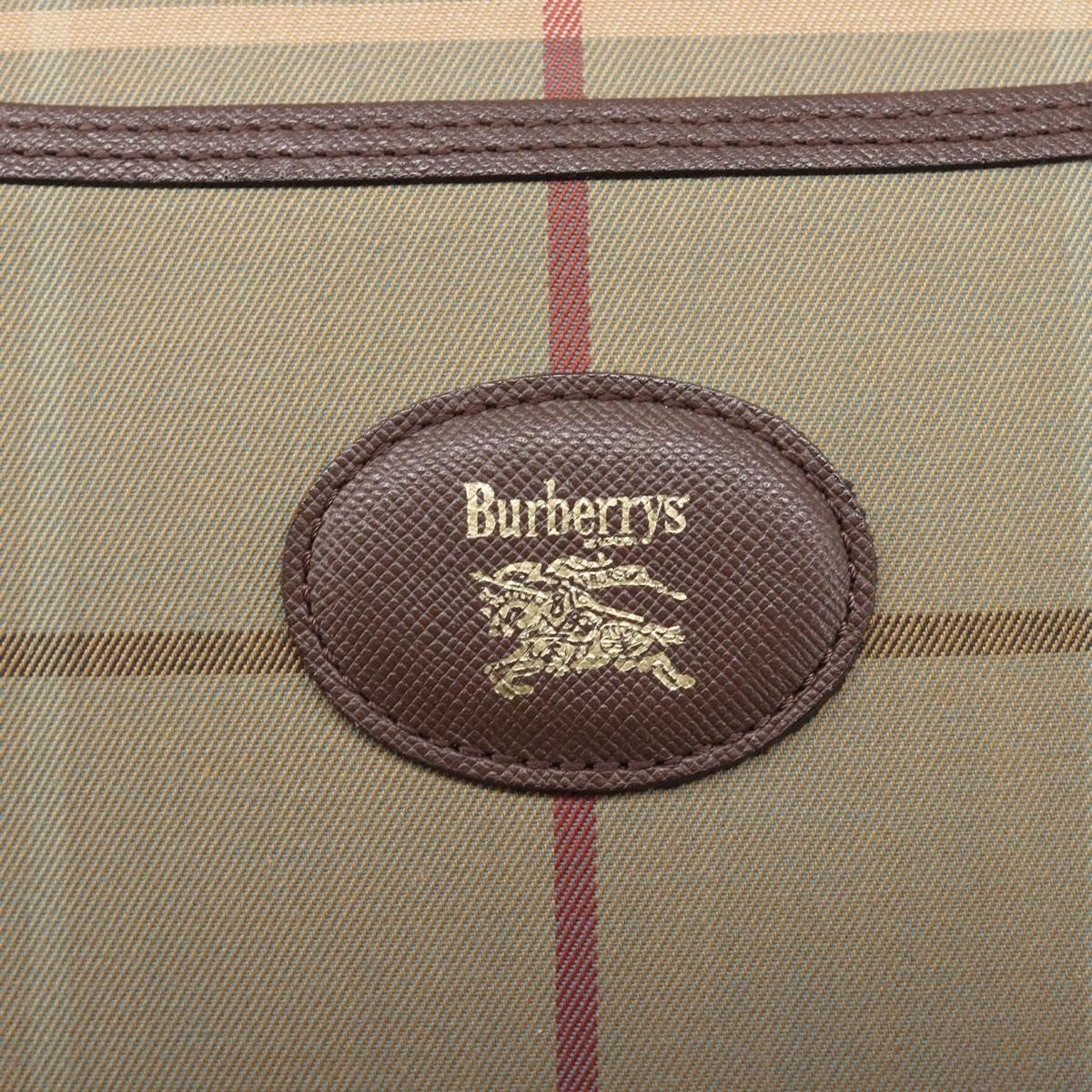 Burberrys Nova Check Shoulder Bag Canvas Beige Gold Auth ep16224