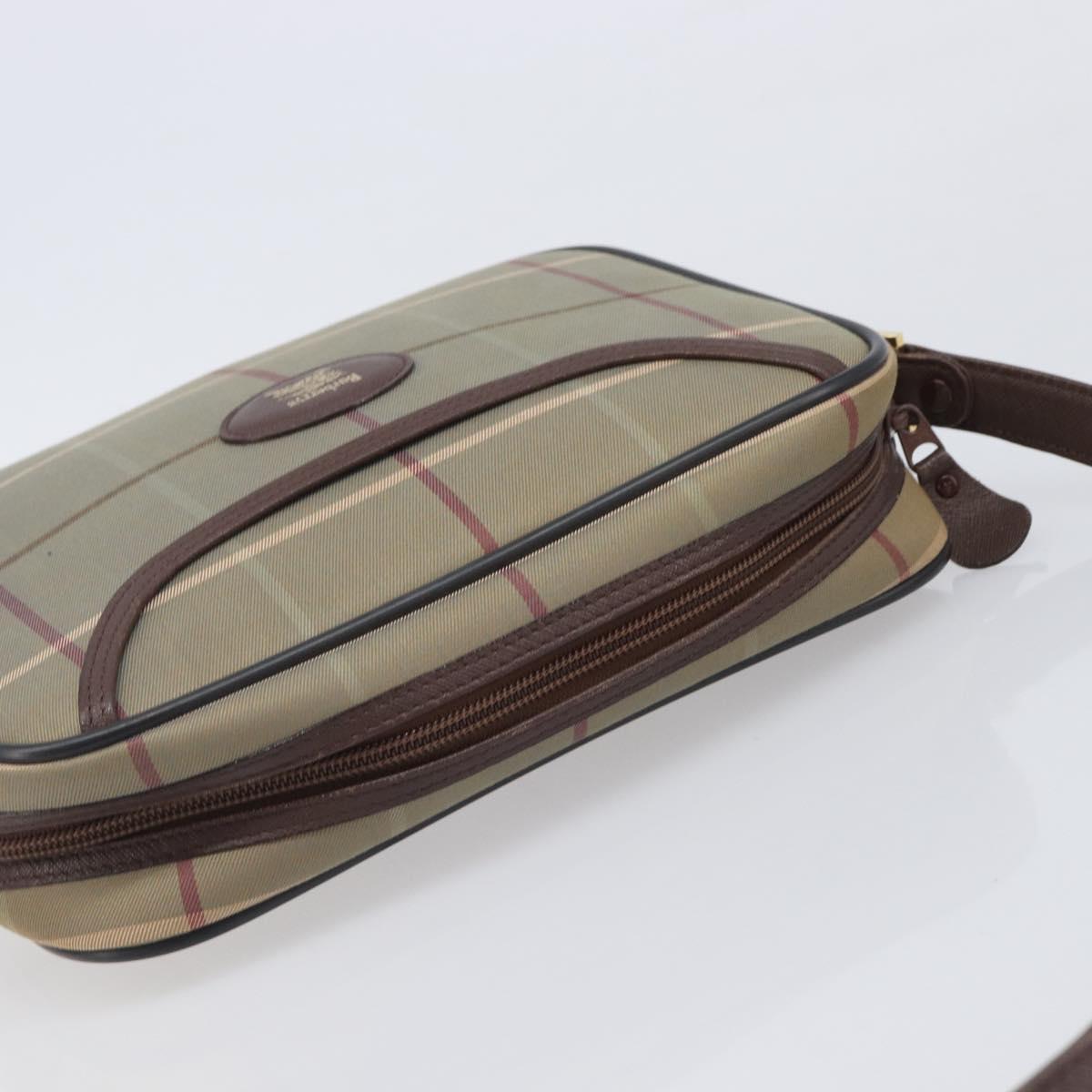 Burberrys Nova Check Shoulder Bag Canvas Beige Gold Auth ep16224