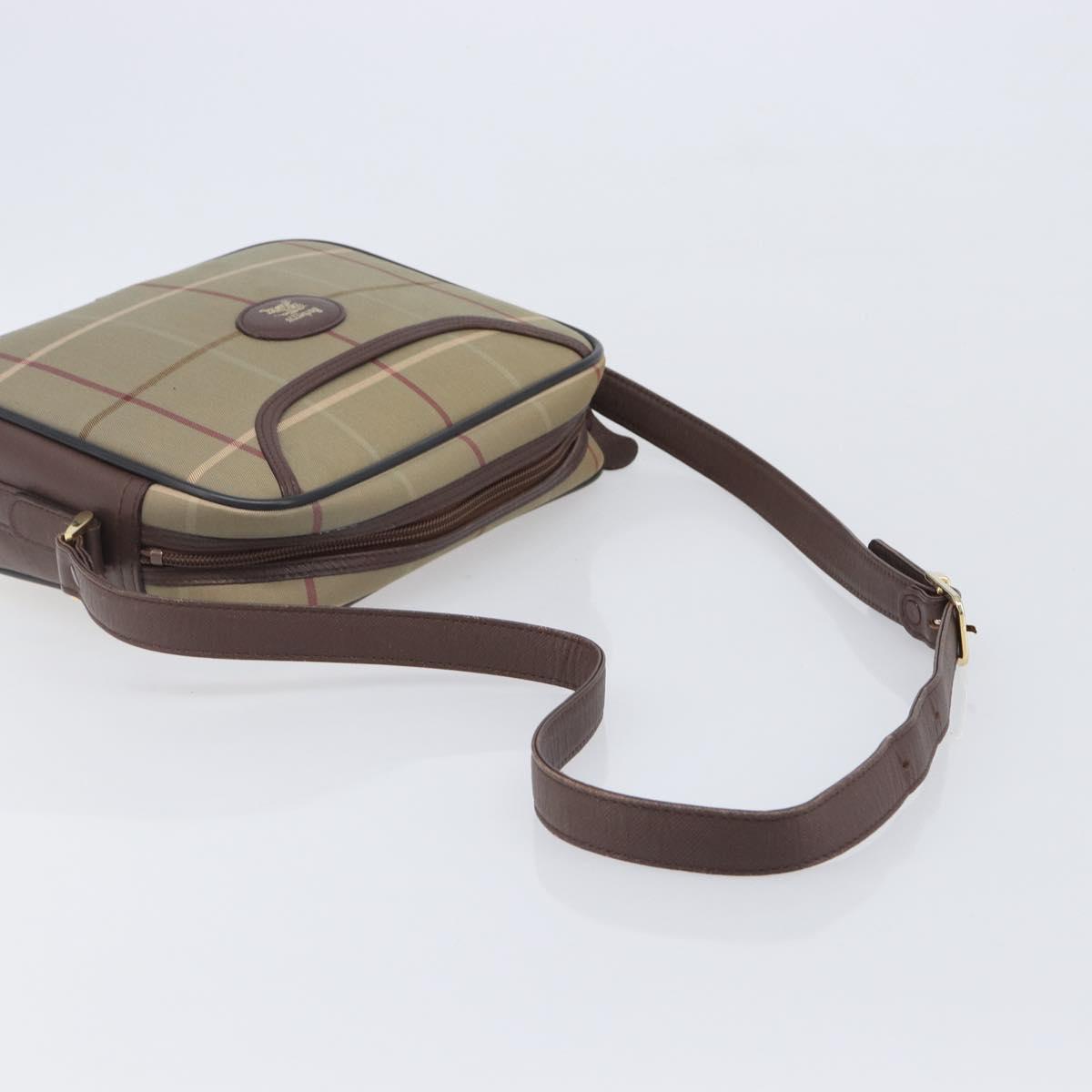 Burberrys Nova Check Shoulder Bag Canvas Beige Gold Auth ep16224