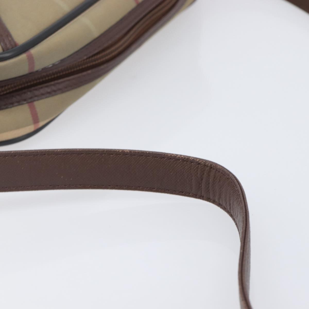 Burberrys Nova Check Shoulder Bag Canvas Beige Gold Auth ep16224