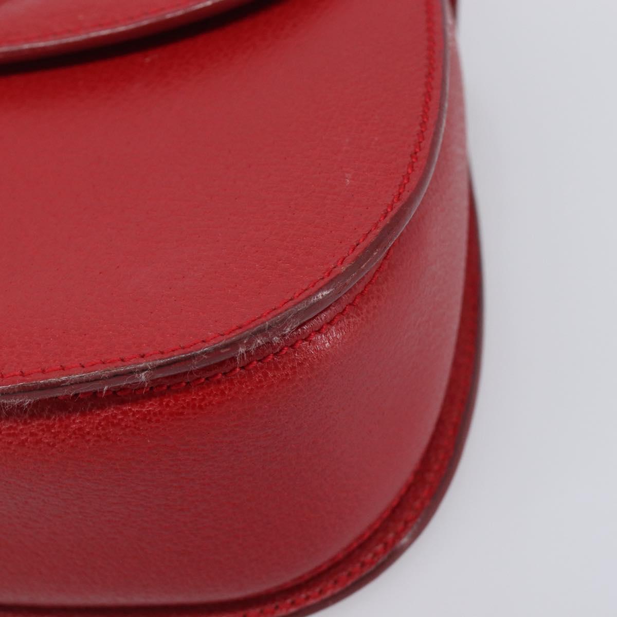 GUCCI Bamboo Hand Bag Leather Red Gold 000 1227 0633 Auth ep16228A