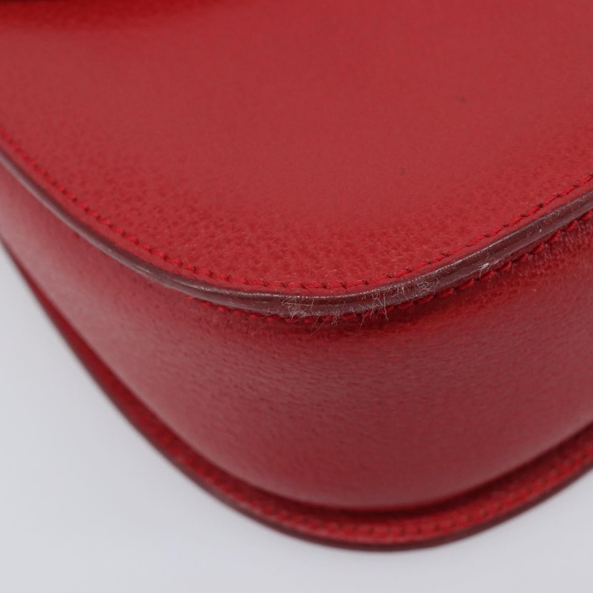GUCCI Bamboo Hand Bag Leather Red Gold 000 1227 0633 Auth ep16228A