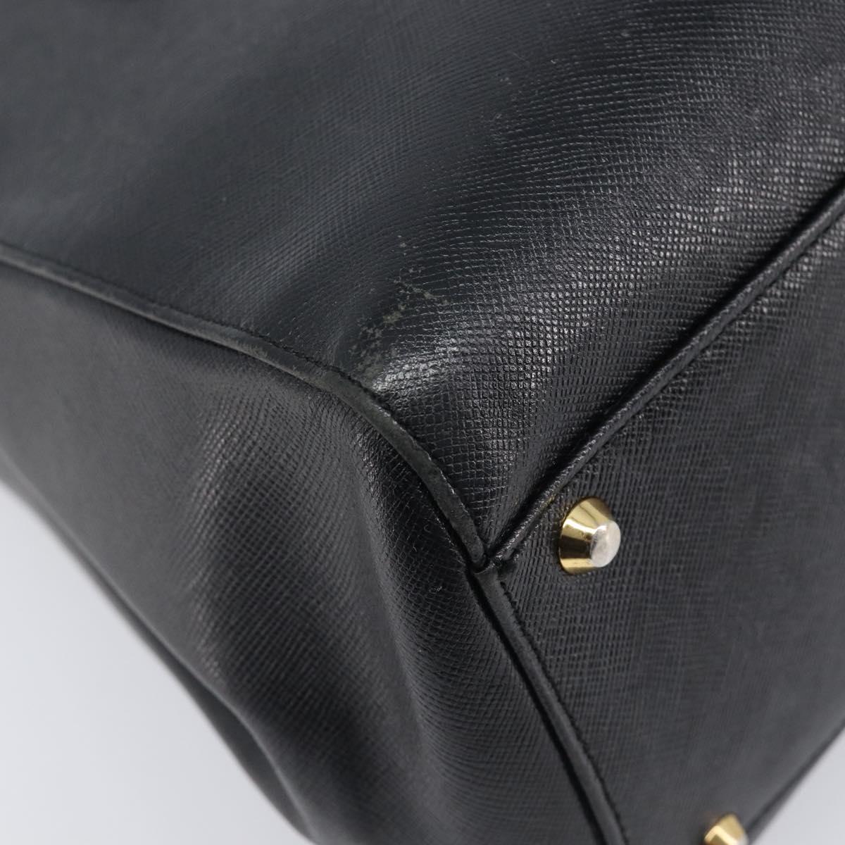 BURBERRY Hand Bag Leather Black Gold Auth ep16231