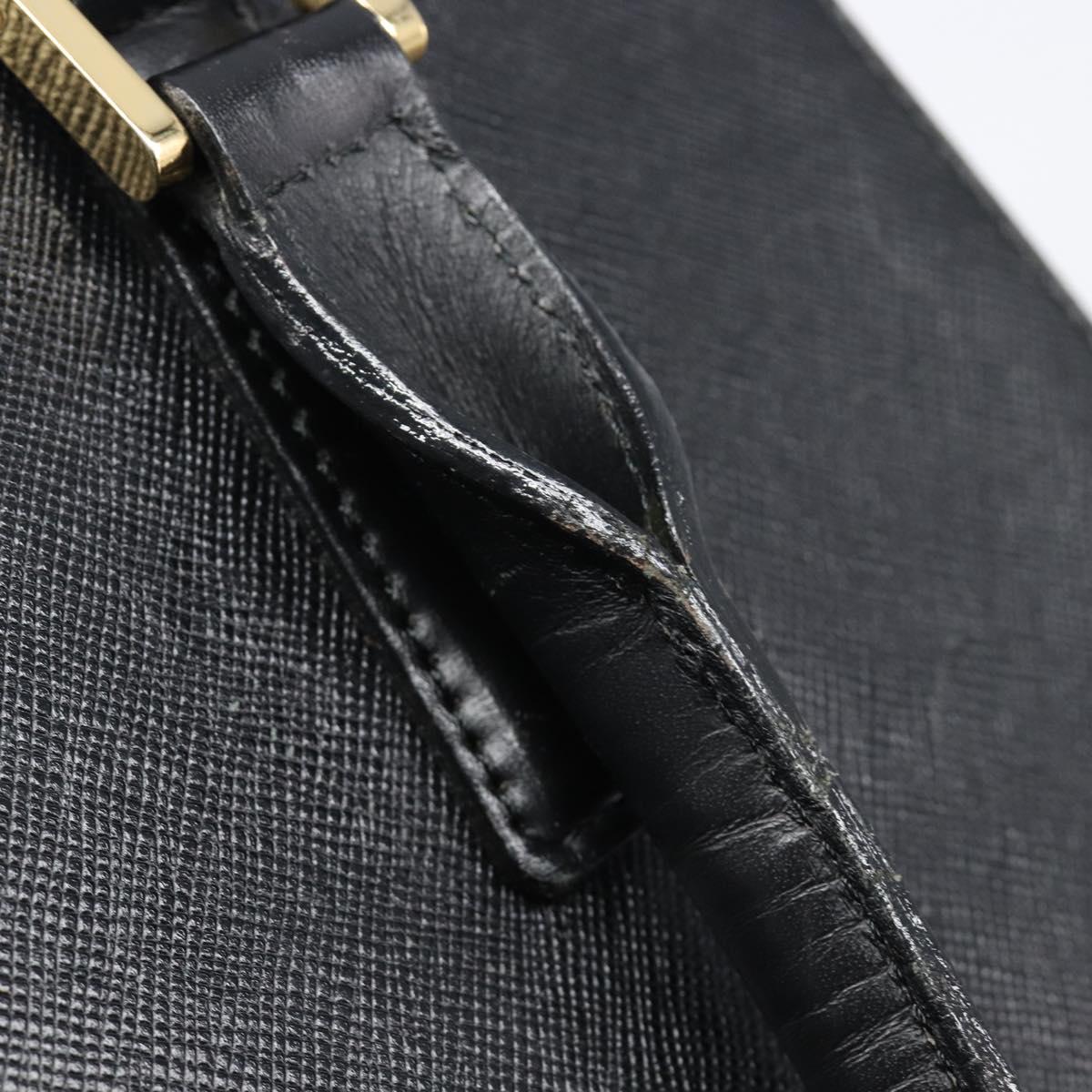BURBERRY Hand Bag Leather Black Gold Auth ep16231