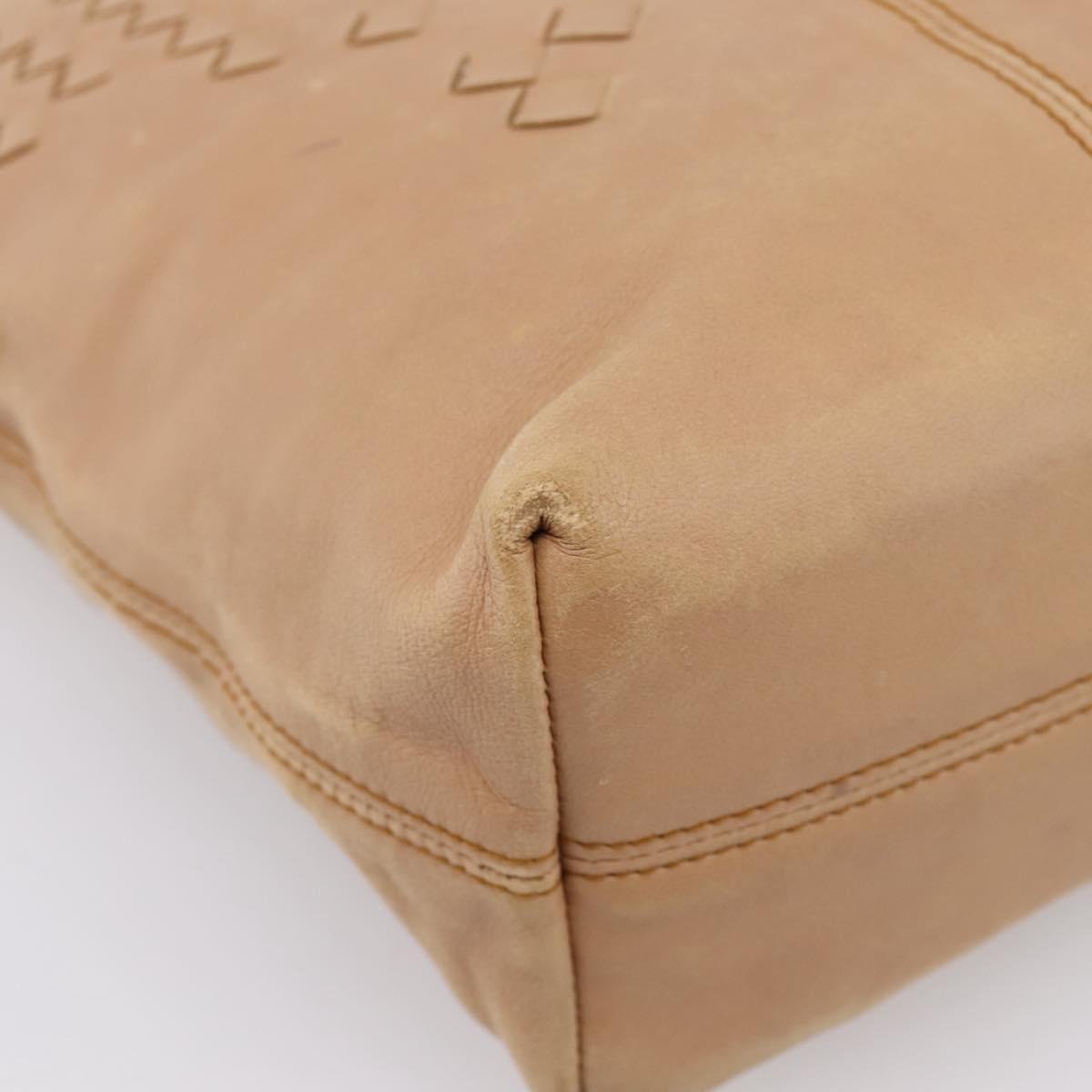 BOTTEGA VENETA INTRECCIATO Hand Bag Leather Beige Auth ep16232