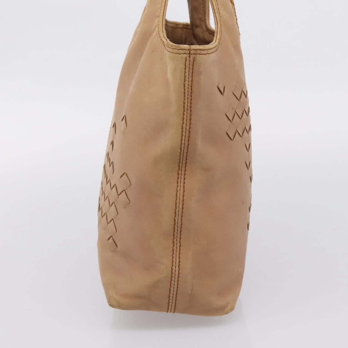 BOTTEGA VENETA INTRECCIATO Hand Bag Leather Beige Auth ep16232