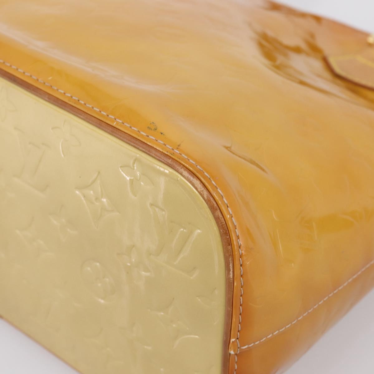 LOUIS VUITTON Monogram Vernis Houston Hand Bag Beige M91004 LV Auth ep16235