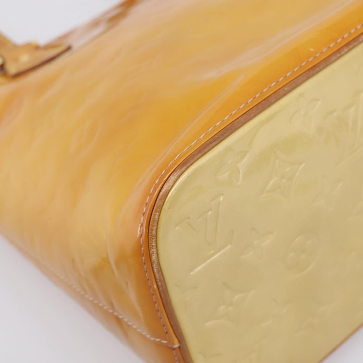 LOUIS VUITTON Monogram Vernis Houston Hand Bag Beige M91004 LV Auth ep16235
