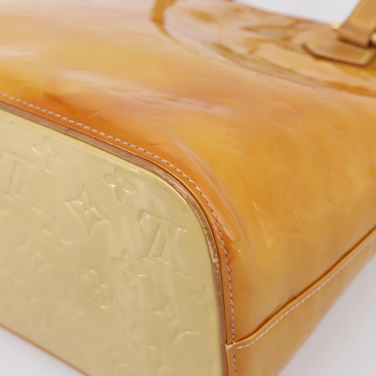 LOUIS VUITTON Monogram Vernis Houston Hand Bag Beige M91004 LV Auth ep16235