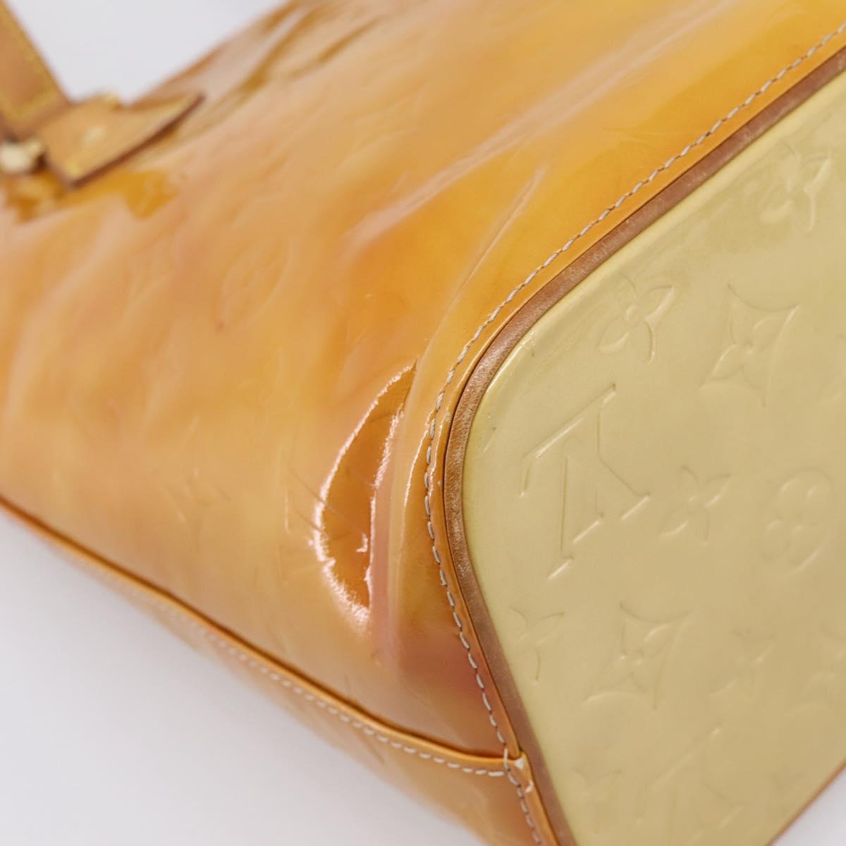 LOUIS VUITTON Monogram Vernis Houston Hand Bag Beige M91004 LV Auth ep16235