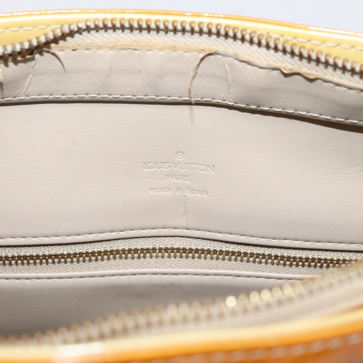 LOUIS VUITTON Monogram Vernis Houston Hand Bag Beige M91004 LV Auth ep16235