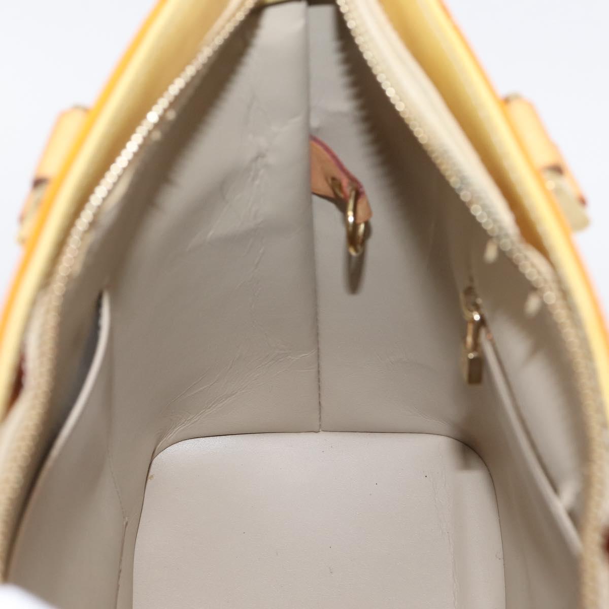 LOUIS VUITTON Monogram Vernis Houston Hand Bag Beige M91004 LV Auth ep16235