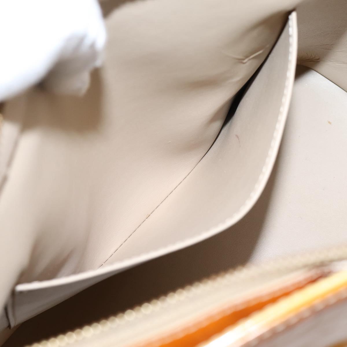 LOUIS VUITTON Monogram Vernis Houston Hand Bag Beige M91004 LV Auth ep16235