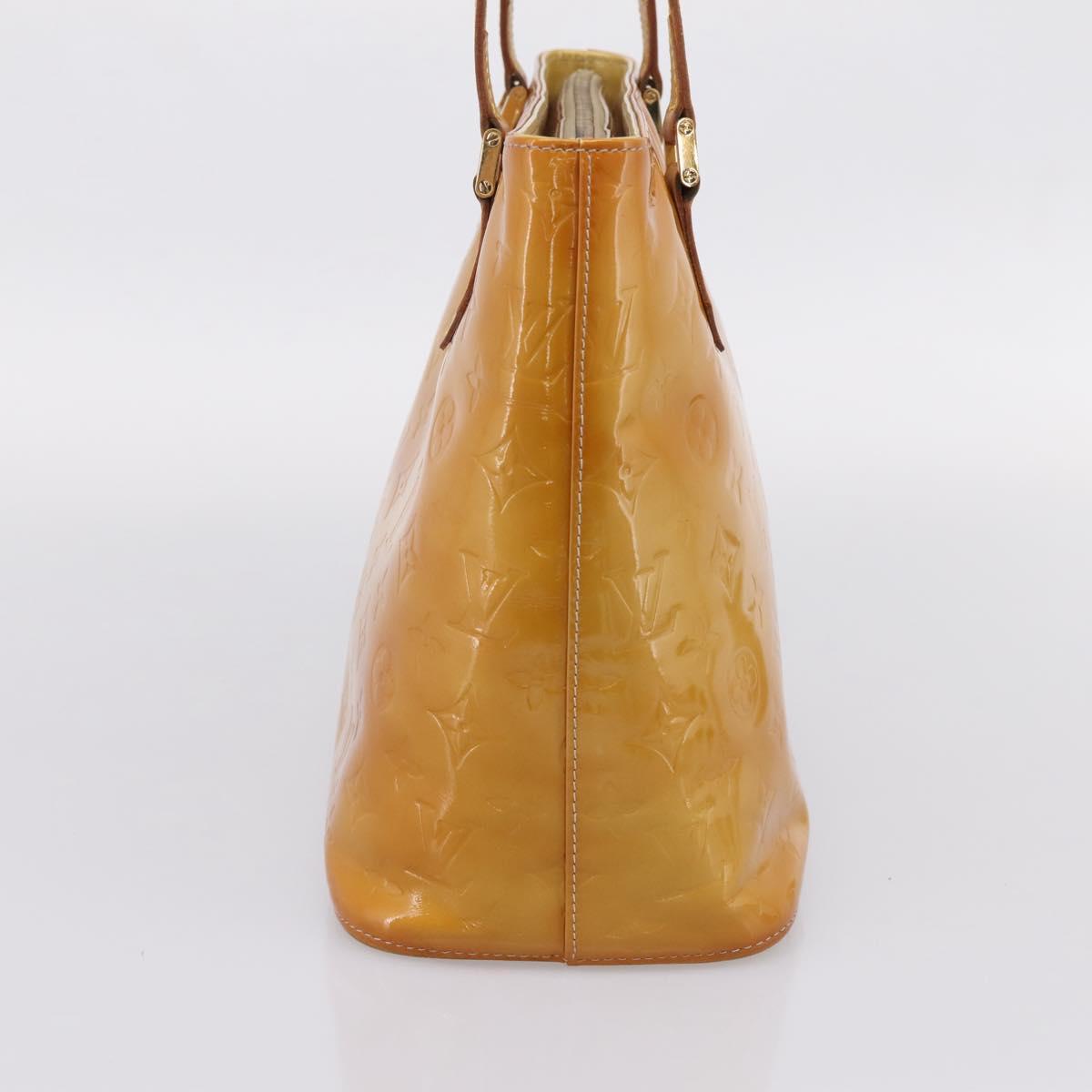 LOUIS VUITTON Monogram Vernis Houston Hand Bag Beige M91004 LV Auth ep16235
