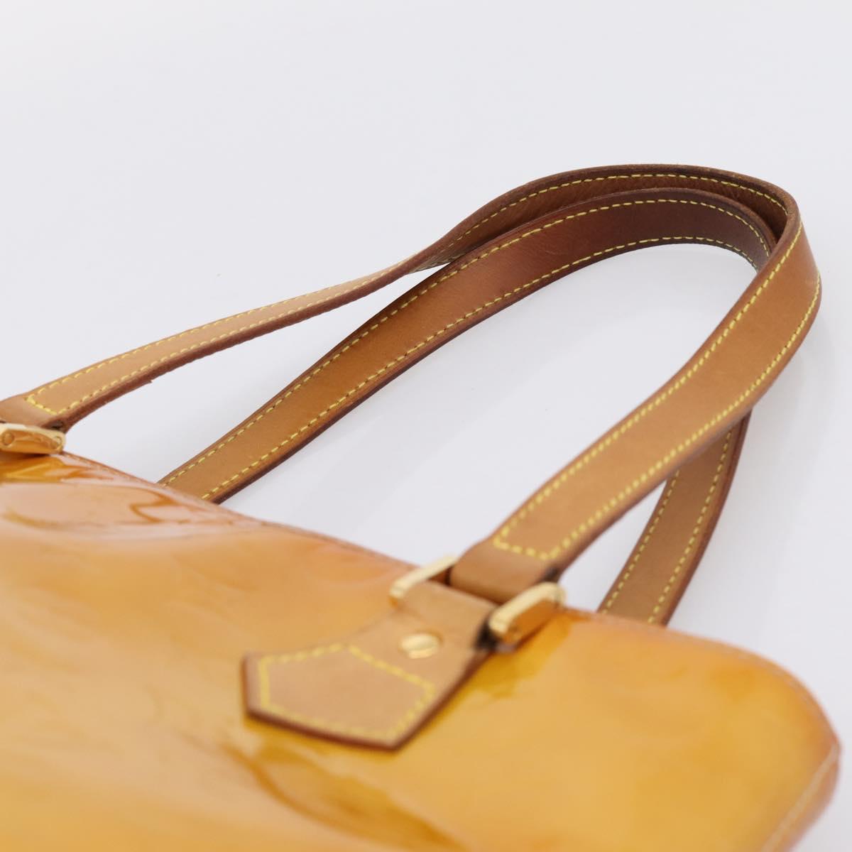 LOUIS VUITTON Monogram Vernis Houston Hand Bag Beige M91004 LV Auth ep16235
