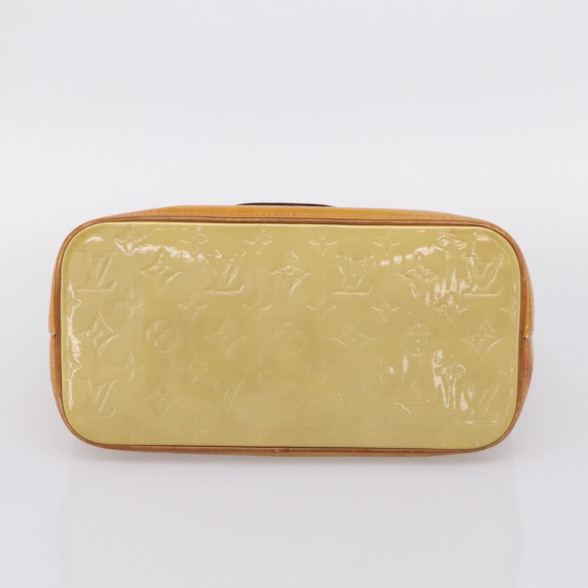 LOUIS VUITTON Monogram Vernis Houston Hand Bag Beige M91004 LV Auth ep16235