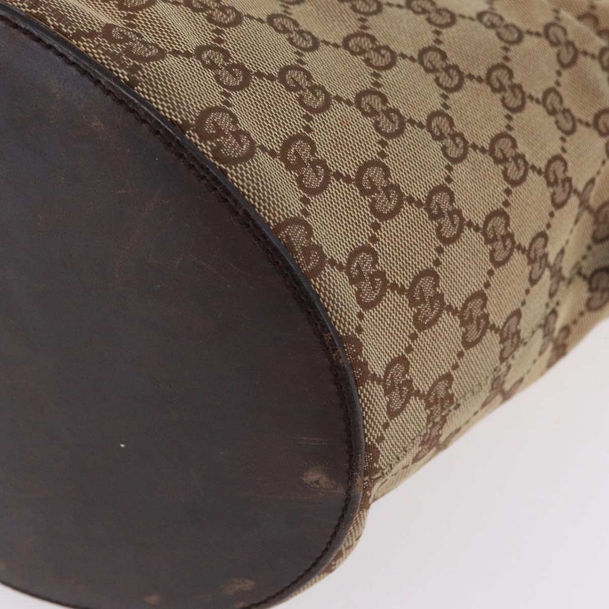 GUCCI GG Canvas Shoulder Bag Beige Silver 106240 Auth ep16240