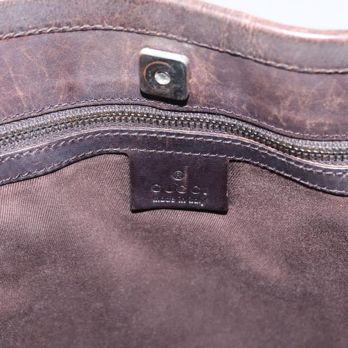 GUCCI GG Canvas Shoulder Bag Beige Silver 106240 Auth ep16240