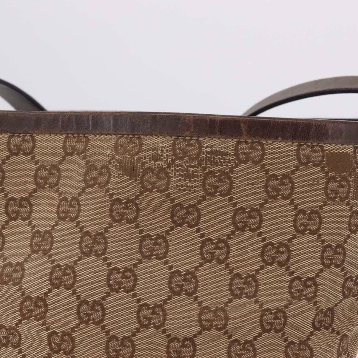 GUCCI GG Canvas Shoulder Bag Beige Silver 106240 Auth ep16240