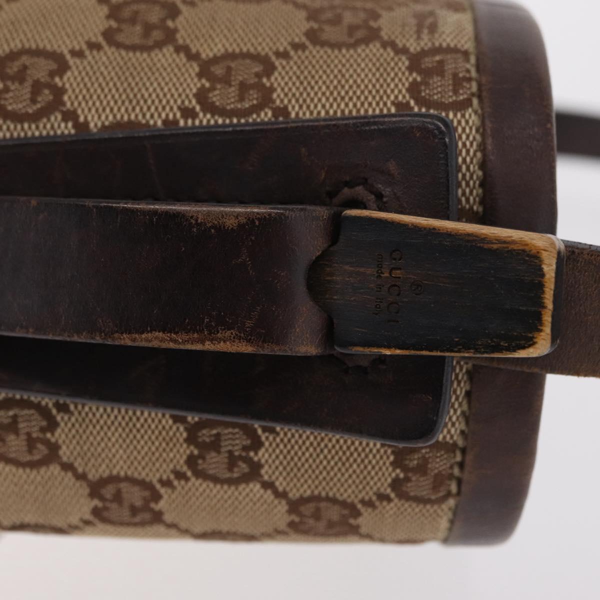 GUCCI GG Canvas Shoulder Bag Beige Silver 106240 Auth ep16240