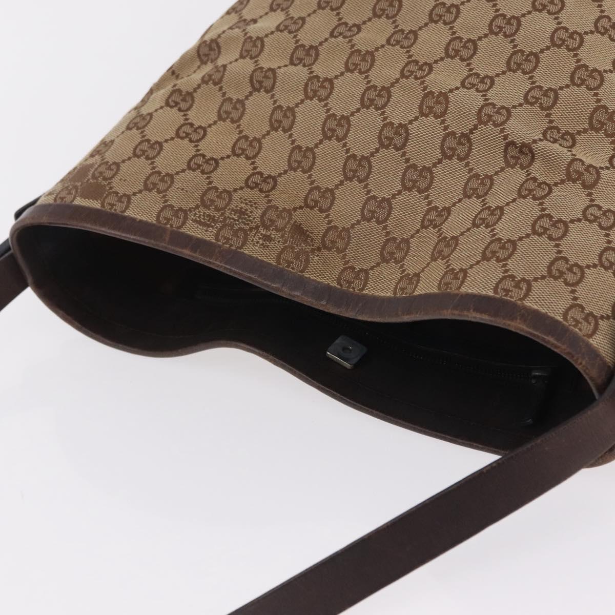 GUCCI GG Canvas Shoulder Bag Beige Silver 106240 Auth ep16240