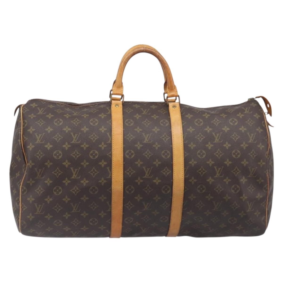 LOUIS VUITTON Monogram Keepall 55 Boston Bag M41424 LV Auth ep16241